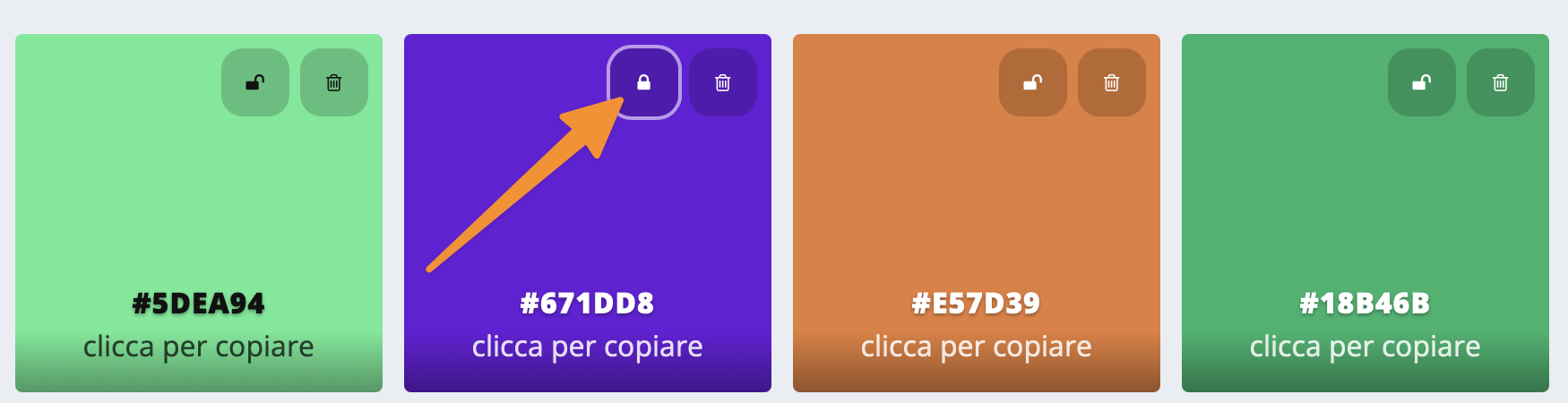Bloccare i colori che ti piacciono