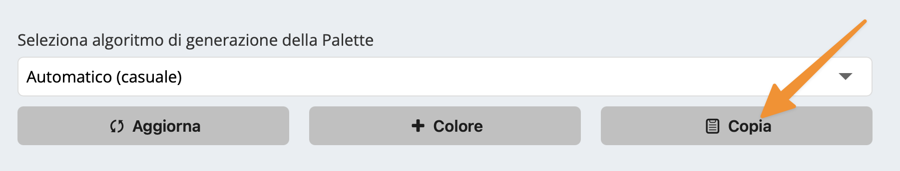 Copiare l'intera palette di colori